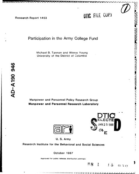 (PDF) Participation in the Army College Fund