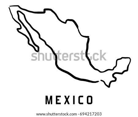 Mexico Map Outline Smooth Simplified Country Stock Vector 694217203 ...