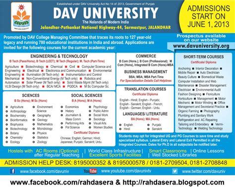 RAH DASERA: DAV UNIVERSITY JALANDHAR