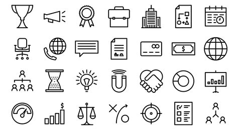 Business Line Icons 1500841 Vector Art at Vecteezy