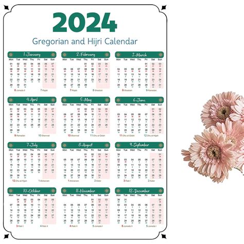 2024 Gregorian and Hijri Calendar - Etsy