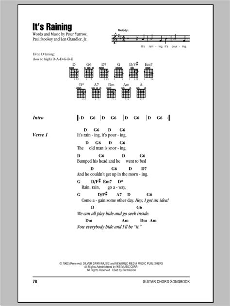 It's Raining by Peter, Paul & Mary - Guitar Chords/Lyrics - Guitar ...