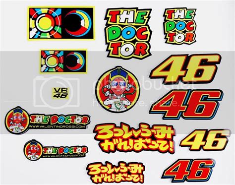 14 Valentino Rossi Stickers 46 The Doctor Motorcycle Bike Helmet Moto ...