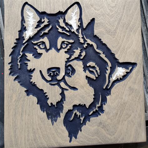 Wolf love engraved wood sign | Etsy