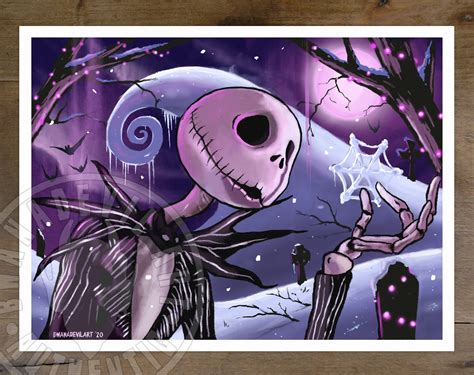 Jack Skellington (The Nightmare Before Christmas) Art Print 9x12 in. | Nightmare before ...