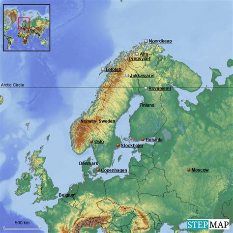 StepMap - Lapland - Landkarte für Sweden