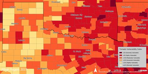 Map Of Texas Tornadoes - Vector U S Map