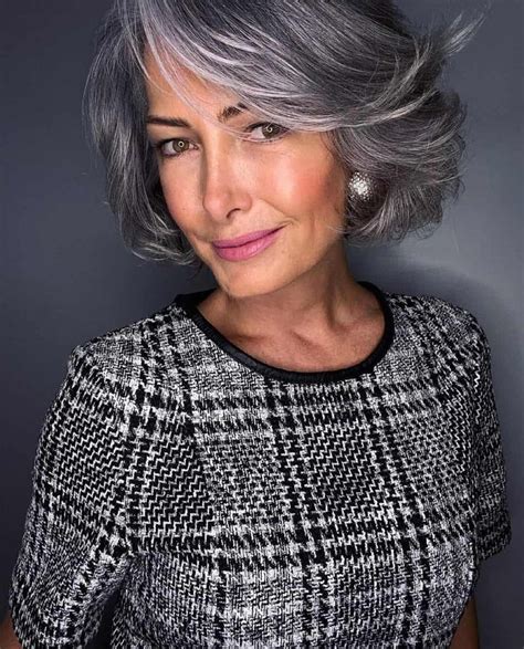 Short Bob Grey Hair For Mature Women Mature Women Hairstyles, Grey Bob ...