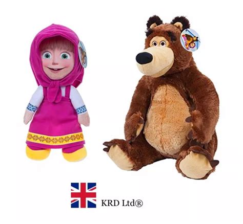 MASHA AND THE BEAR Kids Cartoon Characters Plush Toys Birthday Soft Toy Gift UK £15.31 - PicClick UK