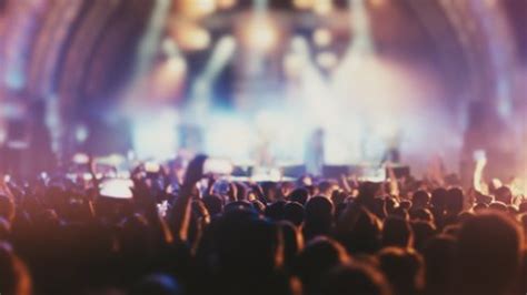 Night Rock Concert Front Row Crowd Stock Footage Video (100% Royalty ...