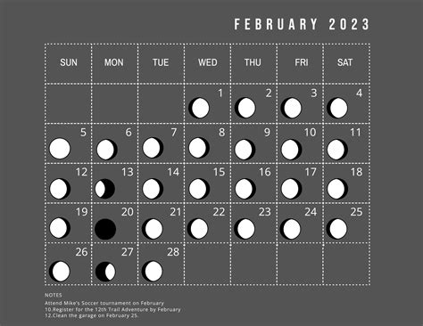 Printable Moon Phase Calendar 2023