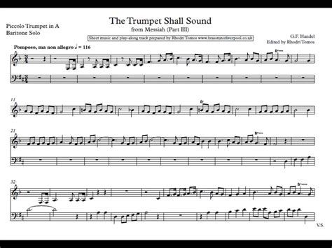 [Play along] Handel Messiah 3.4 The Trumpet Shall Sound HWV56 [Sheet music] | Trumpet, Sheet ...