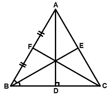 Are the median and altitude the same line segments for an equilateral triangle?