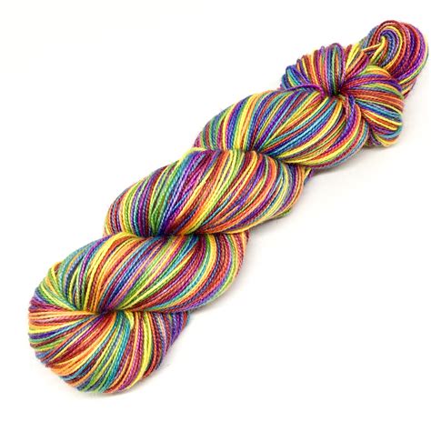 Rainbow merino yarn, bright 4 ply hand dyed yarn, rainbow sock yarn, sparkly yarn, silk yarn ...