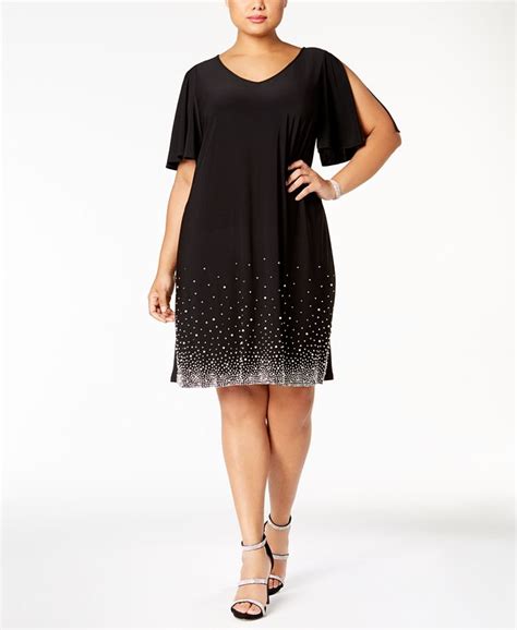 MSK Plus Size Beaded Shift Dress - Macy's