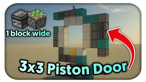 Tutorial: 1 block wide 3x3 Piston Door | Minecraft JAVA [1.16 - 1.17 ...