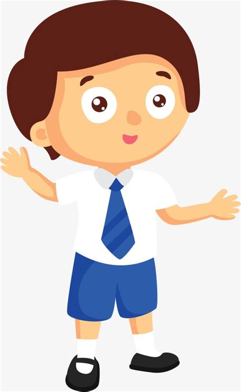 Pupil Clipart Transparent PNG Hd, Uniformed Pupils, Cartoon Characters, Wear Uniforms, Wear ...