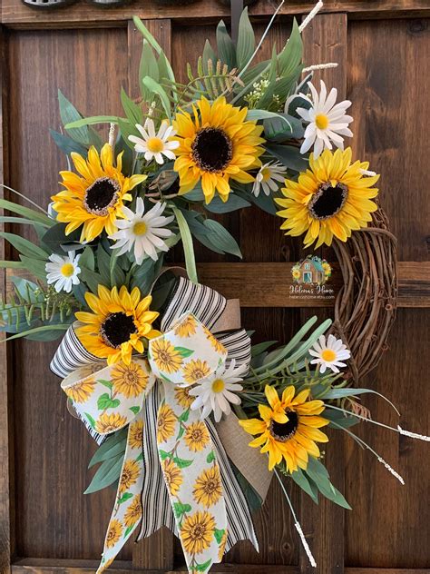 Sunflower Wreath/Daisy Wreath/Summer Wreath/Farmhouse | Etsy