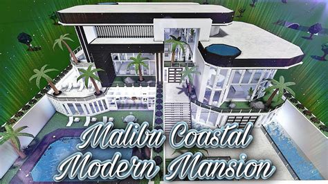 BLOXBURG: MALIBU COASTAL MODERN MANSION TOUR! (No Large Plot) - YouTube