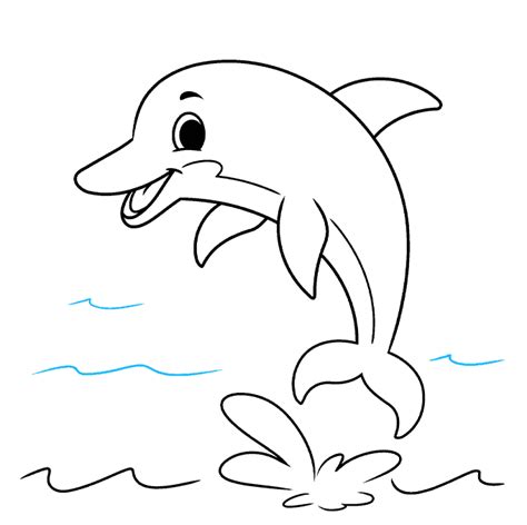 How to Draw a Cartoon Dolphin - Really Easy Drawing Tutorial