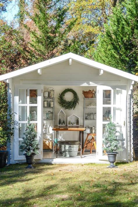 Gorgeous open concept She Shed. #shedplans in 2020 | Backyard storage sheds, Backyard sheds ...