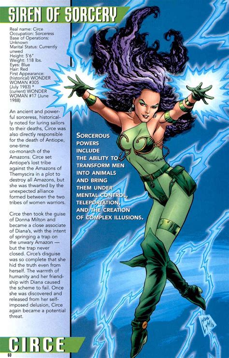 Circe’s profile, from WONDER WOMAN: SECRET FILES & ORIGINS #1 (1998 ...