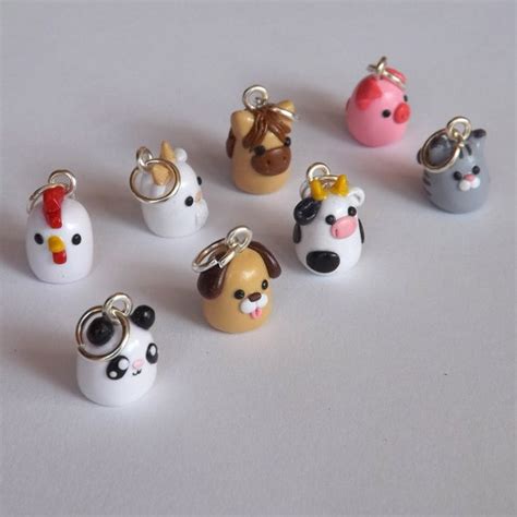 Polymer Clay Animal Charms Miniature Clay Animals Polymer