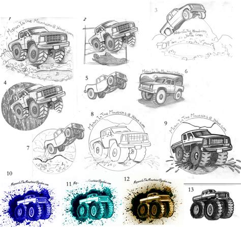 MG Children's Book Illustrations: black and white truck Illustration