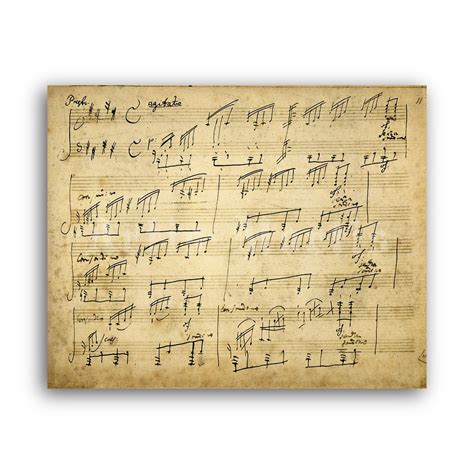 Printable Ludwig van Beethoven Moonlight Sonata original handwritten score