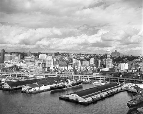 Vintage Seattle Central Waterfront Photo Port of Seattle Pier - Etsy