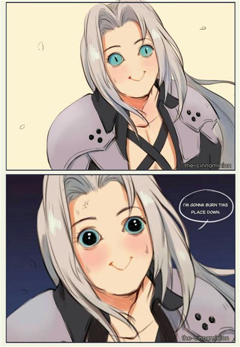 Sephiroth looks cute😂😂. He doesn't seems to be scary at this point ...