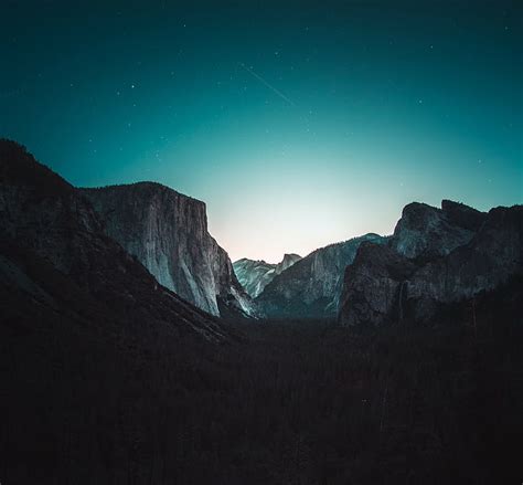 HD wallpaper: Yosemite valley, Mountains, Night, Stars, sky, beauty in ...