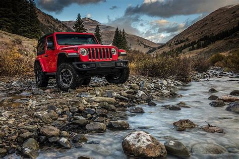 HD wallpaper: water, mountains, red, stones, 2018, Jeep, Wrangler ...