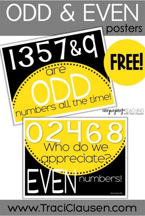 FREE Odd and Even Posters | First grade math, Math formulas, Elementary ...