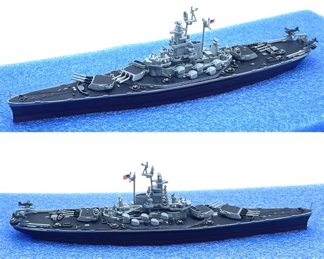 1:1000 World War II Massachusetts BB-59 battleship Finished model ...