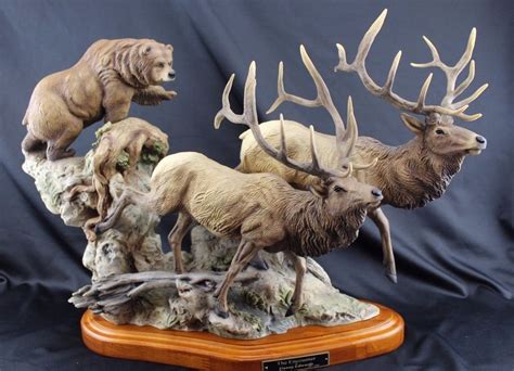 Wildlife Sculpture "The Encounter" by Danny Edwards 16" Limited Number ...