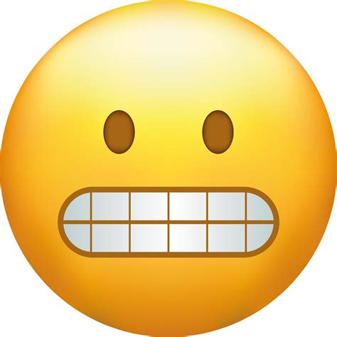 Grimacing emoji. Awkward emoticon with clenched teeth 22461922 Vector ...