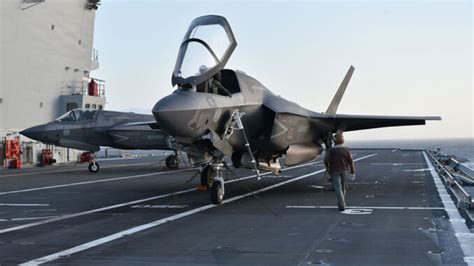 First Two Italian Navy F-35B Returning From The U.S. Land Aboard Cavour Aircraft Carrier - The ...