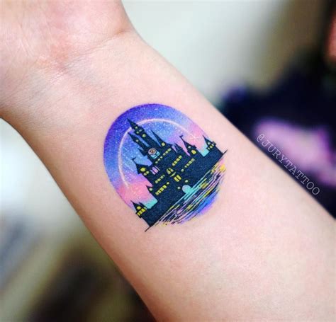 Disney Castle💖 ink by @jurytattoo | Disney castle tattoo, Disney ...