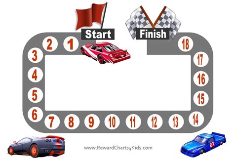 Printable sticker charts and behavior charts with various racing cars that boys will love. Free ...