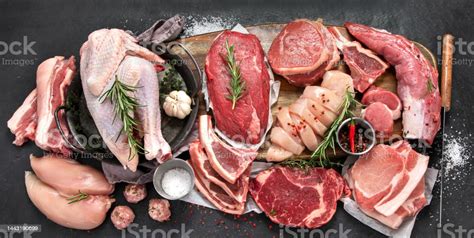 Different Types Of Raw Meat Stock Photo - Download Image Now - Meat ...