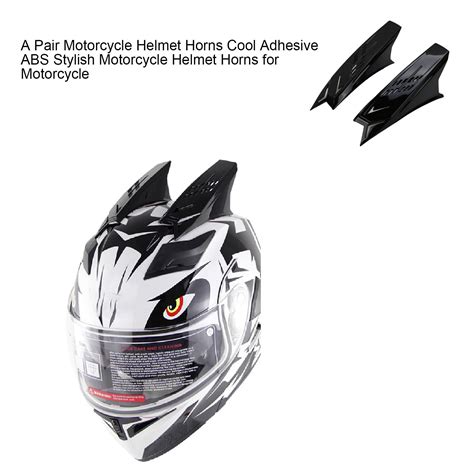 Farfi A Pair Motorcycle Helmet Horns Cool Adhesive ABS Stylish Motorcycle Helmet Horns for ...