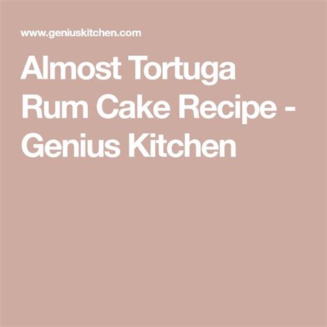 Almost Tortuga Rum Cake Recipe - Food.com | Recipe | Rum cake, Tortuga rum cake, Cake recipes