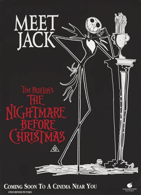 THE NIGHTMARE BEFORE CHRISTMAS (1993) SET OF 4 ADVANCE POSTERS, AUSTRALIAN, SIGNED BY TIM BURTON ...