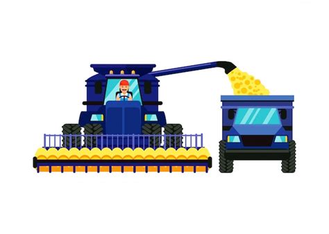 Premium Vector | Combine harvester cartoon vector illustration