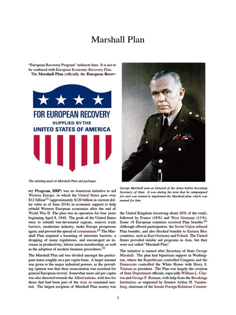 Marshall Plan | Marshall Plan | International Relations