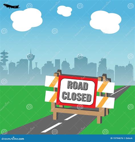 Road closed stock vector. Illustration of damage, background - 19794676