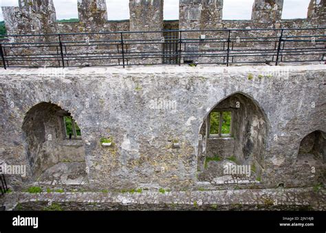 BLARNEY, IRELAND. JUNE 13, 2022. Interior view of the destroyed Blarney ...