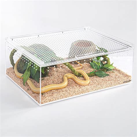 Buy REPTI ZOOMagnetic Acrylic Enclosure, 16x12x6 Inch 5 Gallon Reptile ...