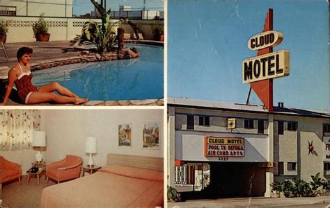 Cloud Motel Entrance, Pool and Room Lakewood, CA